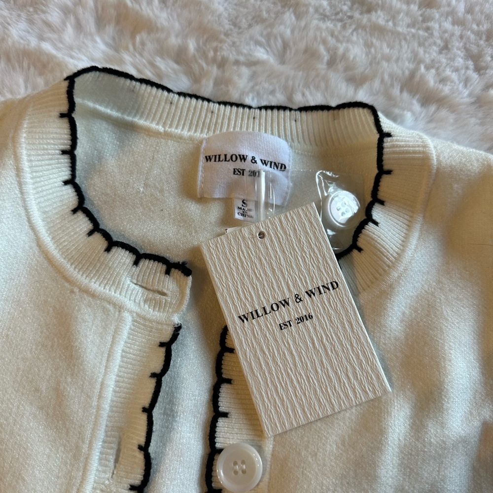 Willow & Wind Cardigan with Black Trim - Picture 3 of 5